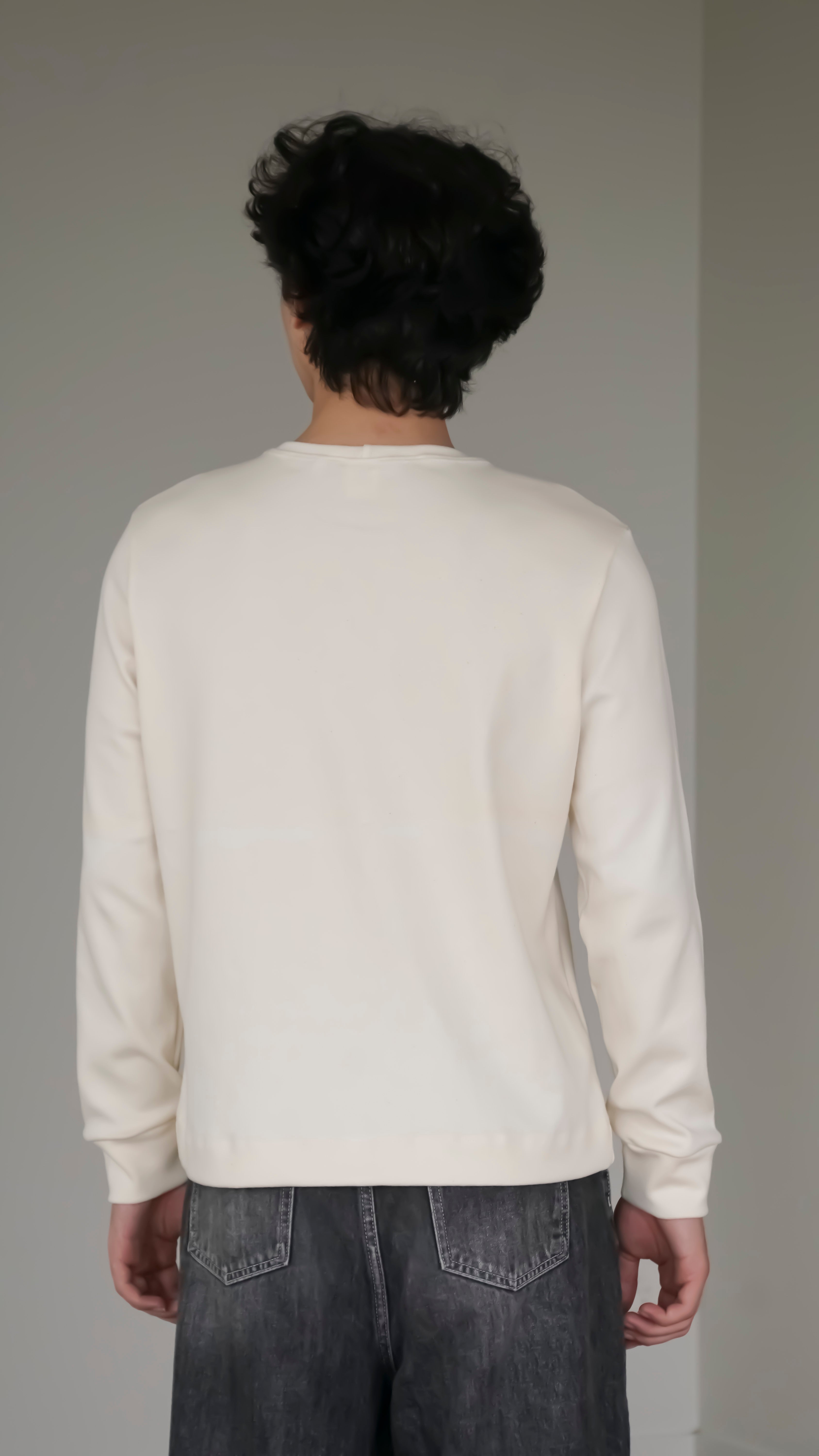 BIKINMOR BM-LS-001 Slim Fit Long Sleeve T-Shirt in cream, size L