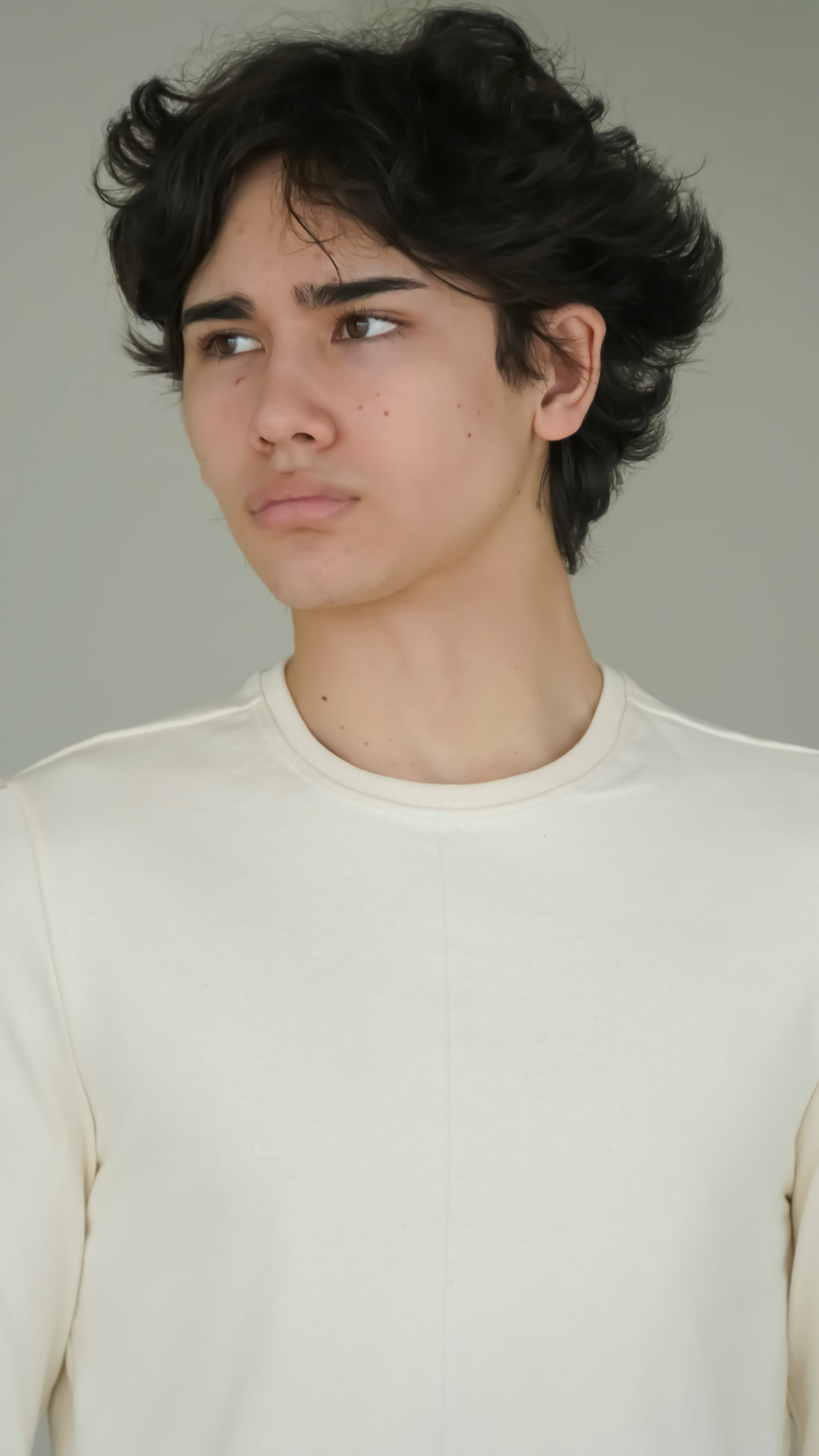 BIKINMOR BM-LS-001 Slim Fit Long Sleeve T-Shirt in cream, size S