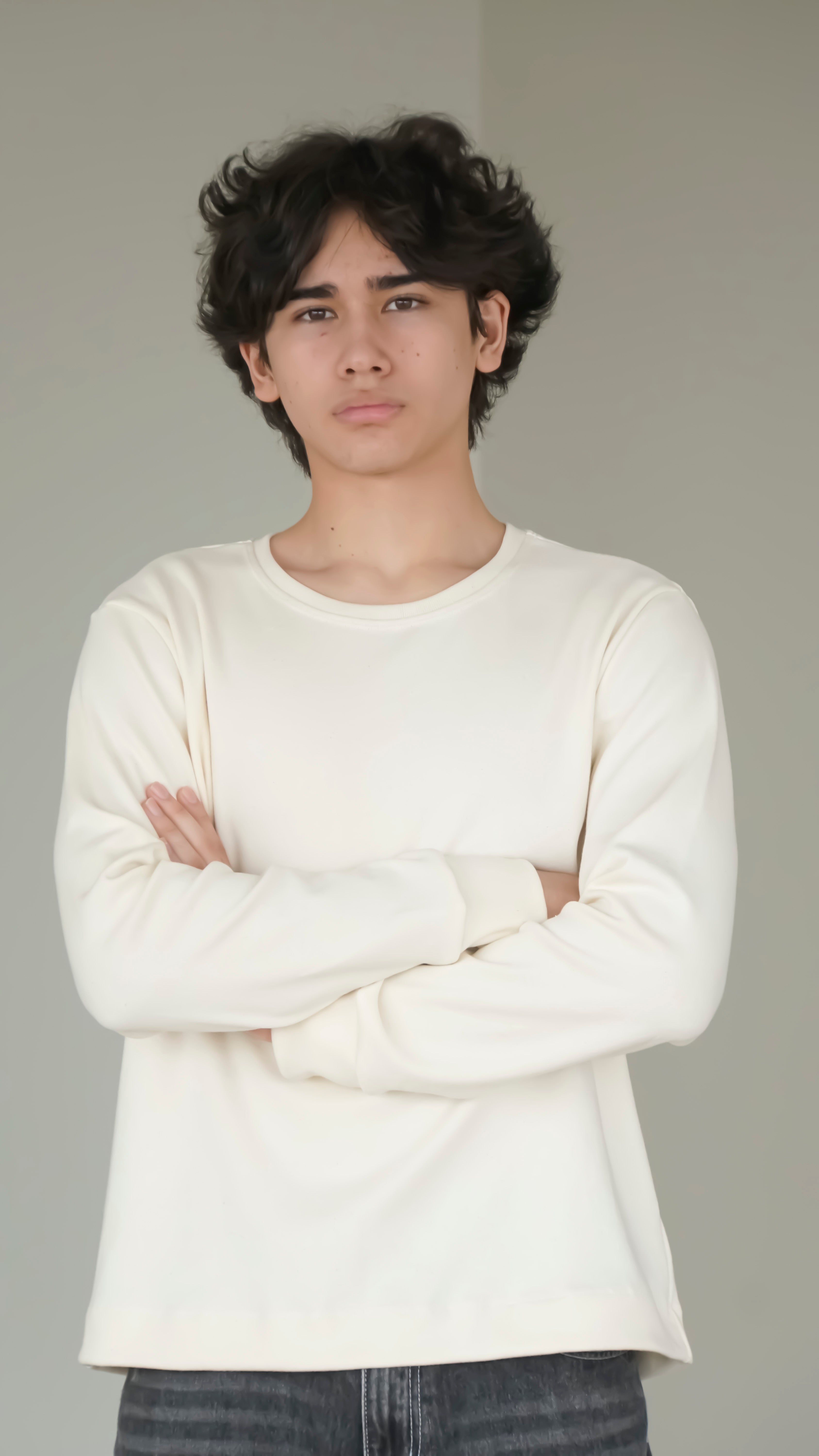 BIKINMOR BM-LS-001 Slim Fit Long Sleeve T-Shirt in cream, size XL