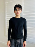 BIKINMOR Slim Fit Long Sleeve T-Shirt — Black, front view