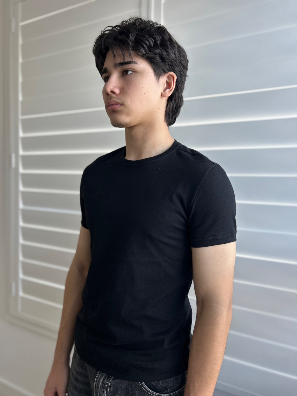 BIKINMOR Slim Fit Short Sleeve black, three quarter view